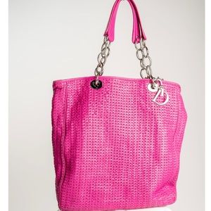 christian dior woven soft lady dior tote